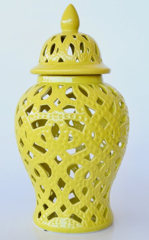 Extra Large Lime Green Cut Out Ginger Jar